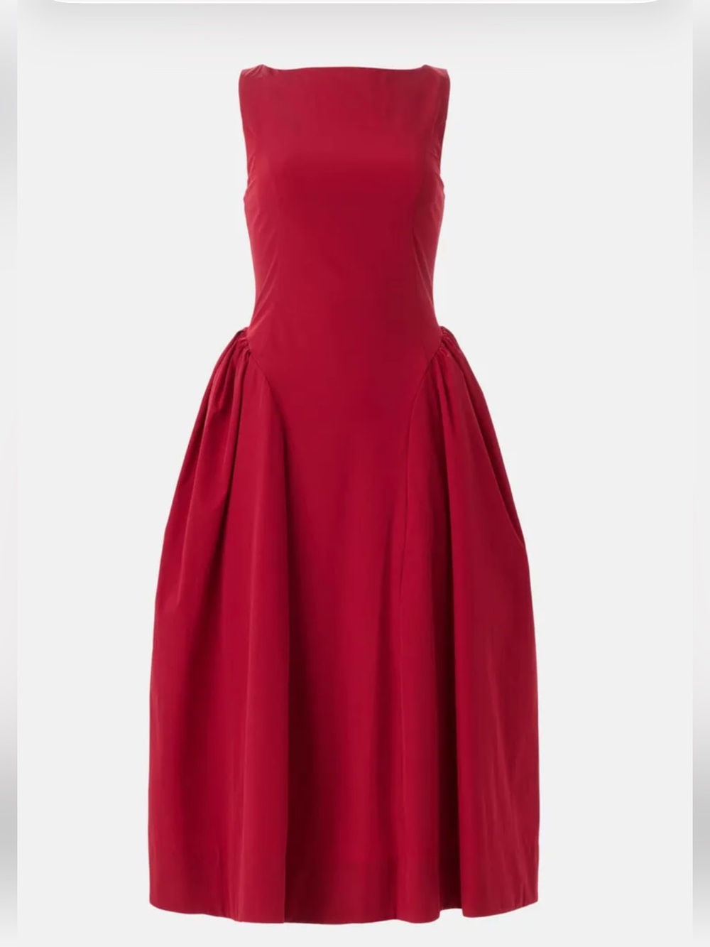 Jewel Badgley Mischka Burgundy Bask Waist Midi Dress - Picture 7 of 8